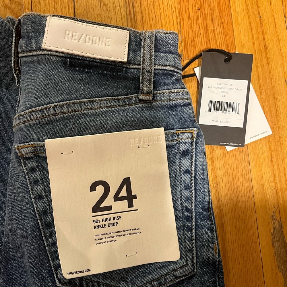 RE/DONE jeans 90s high rise ankle crop NWT